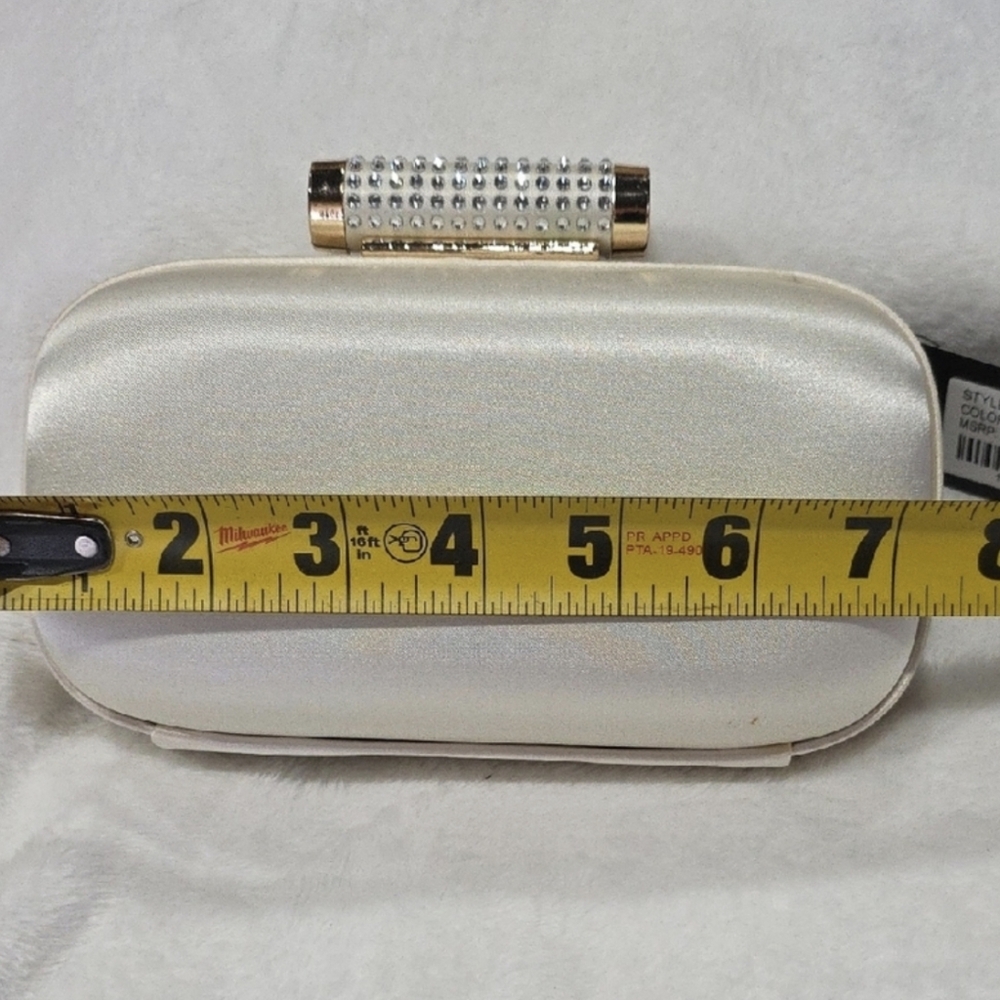 Badgley Mischka NWT Satin Rhinestone Clutch: Black & Ivory Available - Picture 8 of 9